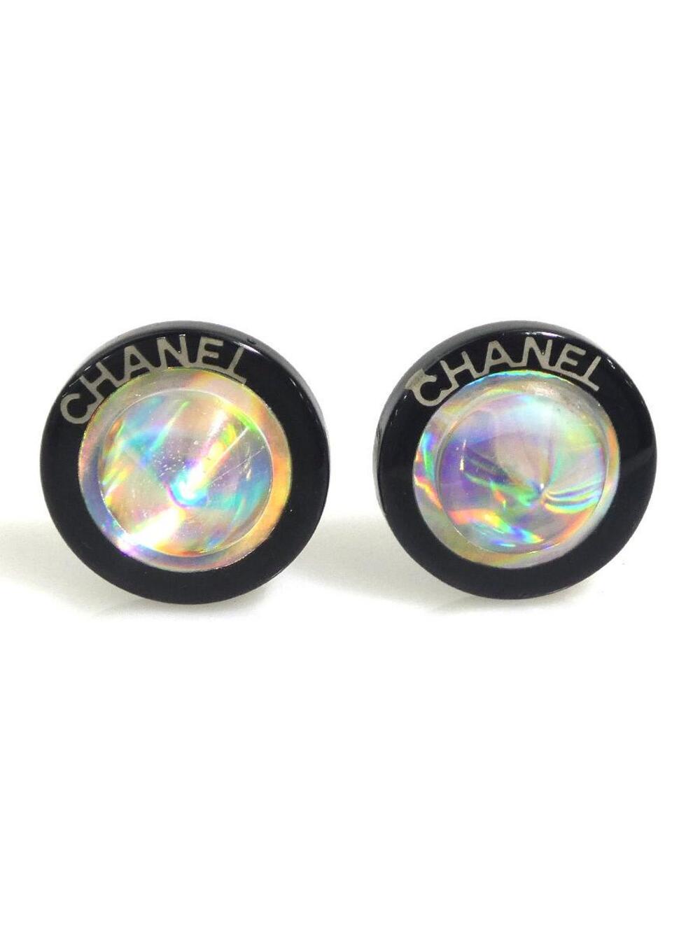 Auth Chanel Logo Clip On Earrings #303101C28B